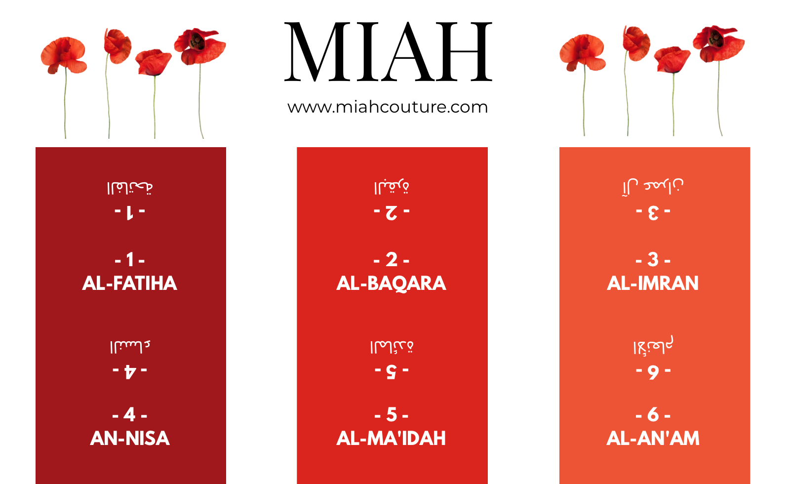 Onglets sourates - Coquelicots