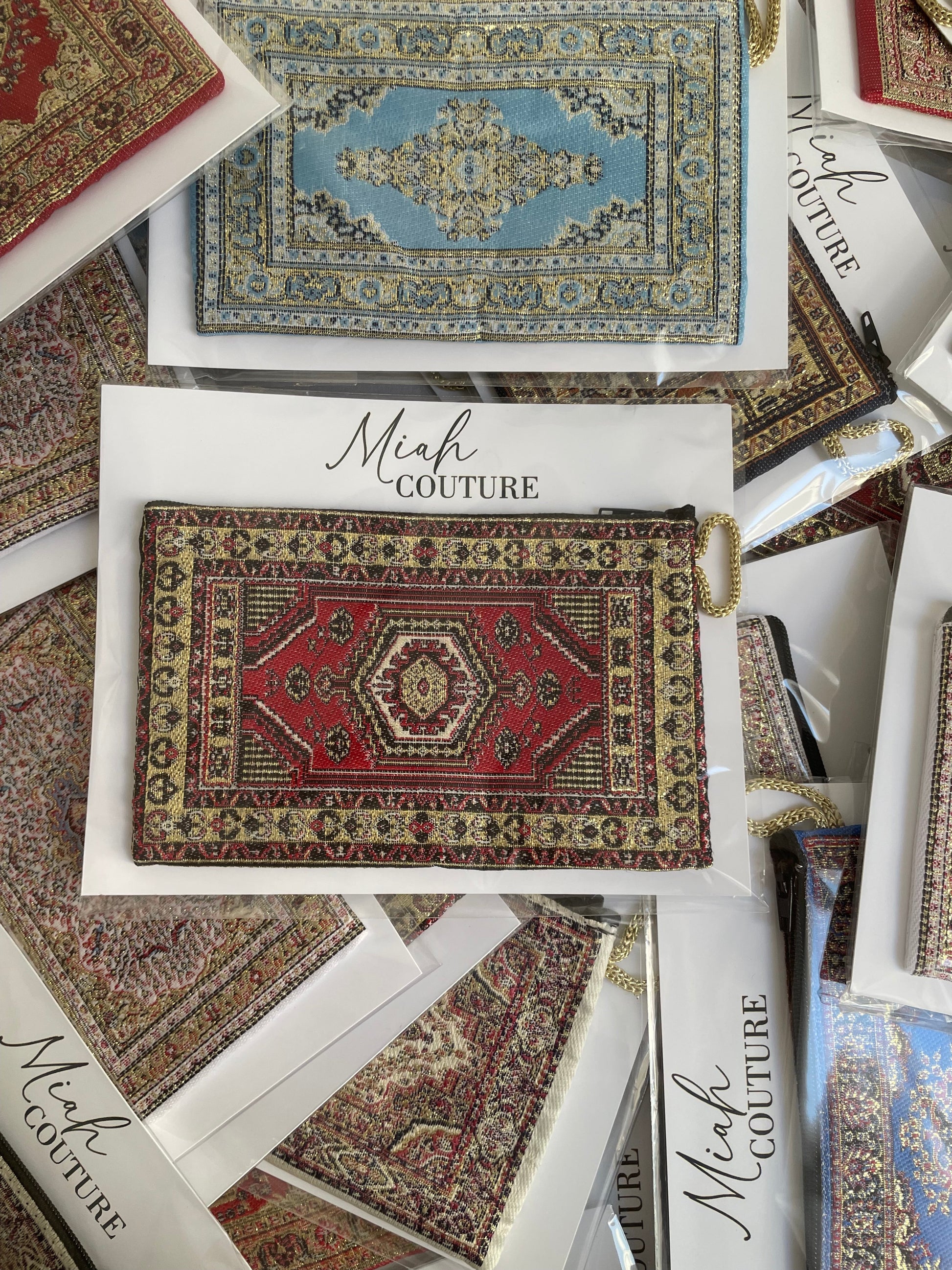 Pochette ou porte monnaie oriental - bordeau
