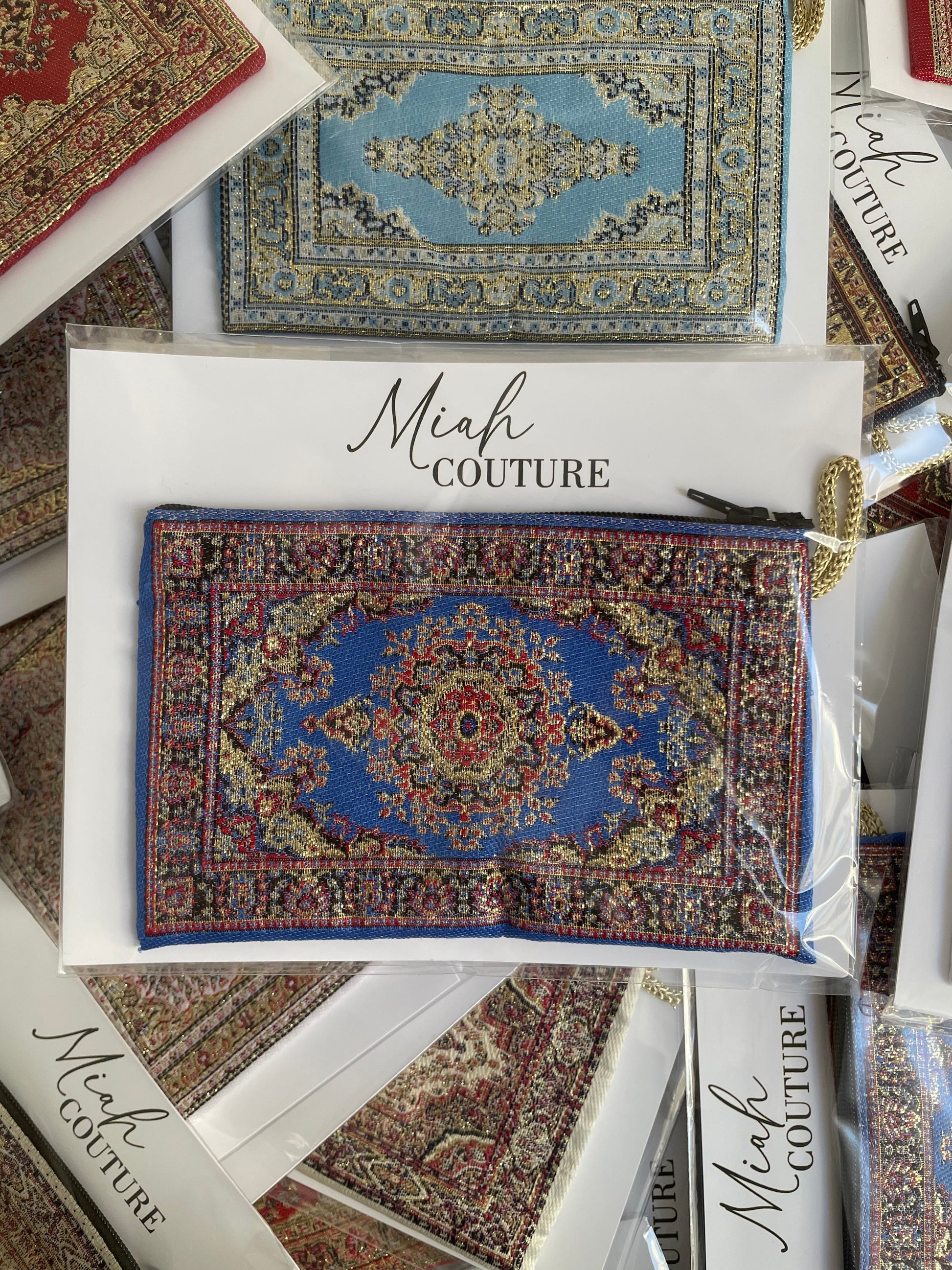 Pochette ou porte monnaie oriental - bleu